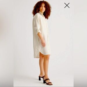 100% Quince European Linen Shirt Dress Beige XL NEW